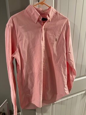 Men’s Ralph Lauren Oxford Button-Down Shirt Pink Large Classic Fit